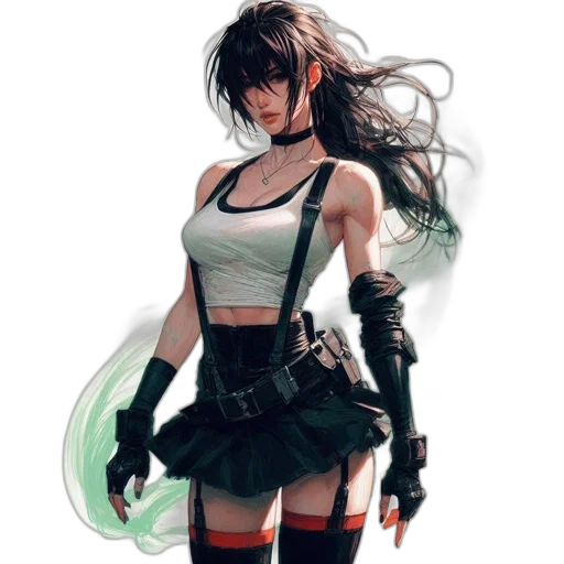 weapon, sword, dress, concept art, fantasy art, cyberpunk, anime, green transparent PNG cut-out
