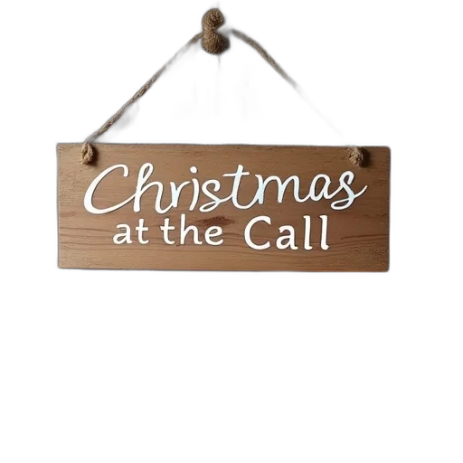 rustic, wooden, wall, sign, reads, christmas, call, camera transparent PNG cut-out