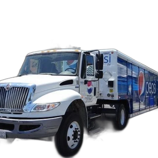 pepsi, delivery, truck, white, cab, blue, trailer, parked transparent PNG cut-out
