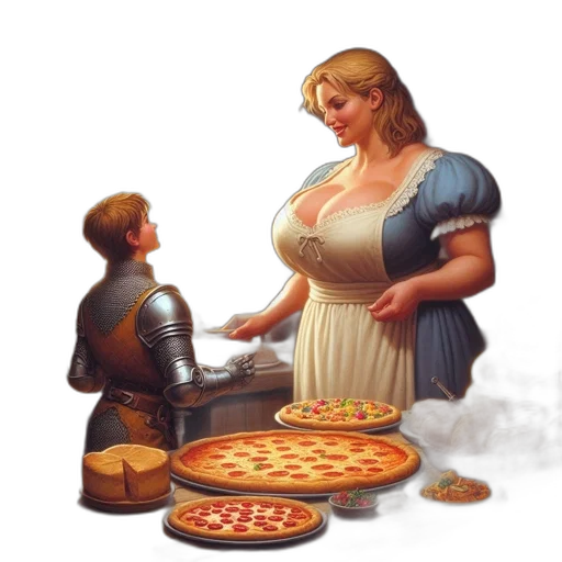 food, dress, concept art, pixel art, fantasy art, comic book art, fire, earth tones transparent PNG cut-out