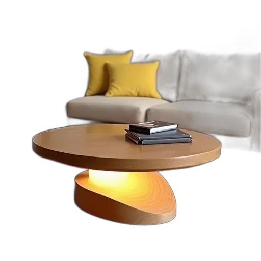 furniture, 3d render, photorealistic, concept art, neon lights, earth tones, golden, modern transparent PNG cut-out