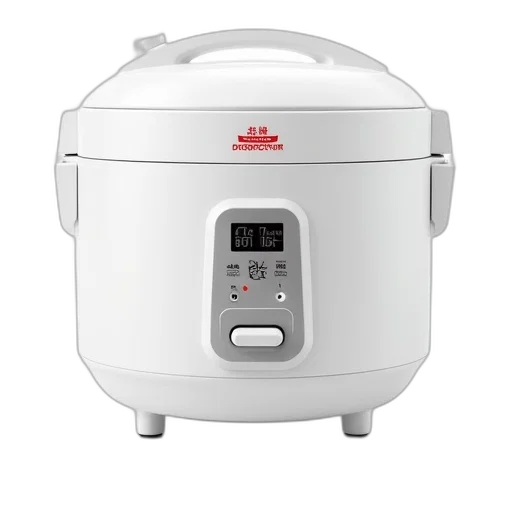 robot, white, rice, cooker, digital, display, showing, time transparent PNG cut-out