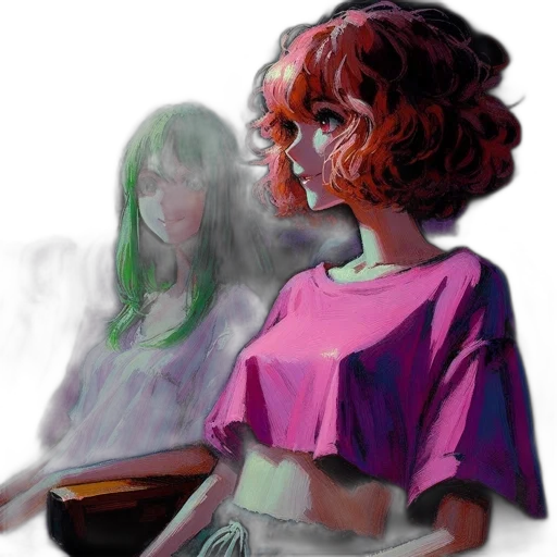 dress, face, mask, robot, concept art, watercolor, vaporwave, oil painting transparent PNG cut-out