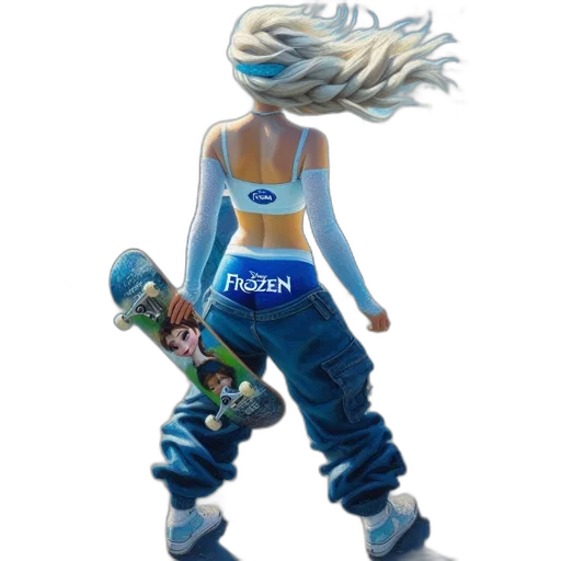 weapon, jacket, concept art, 3d render, vaporwave, fantasy art, blue, blonde transparent PNG cut-out