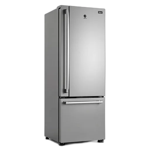 3d render, sleek, modern, stainless, steel, refrigerator, flat, top transparent PNG cut-out