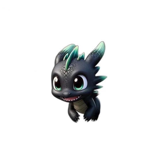 dragon, creature, animal, staff, 3d render, concept art, fantasy art, dark transparent PNG cut-out