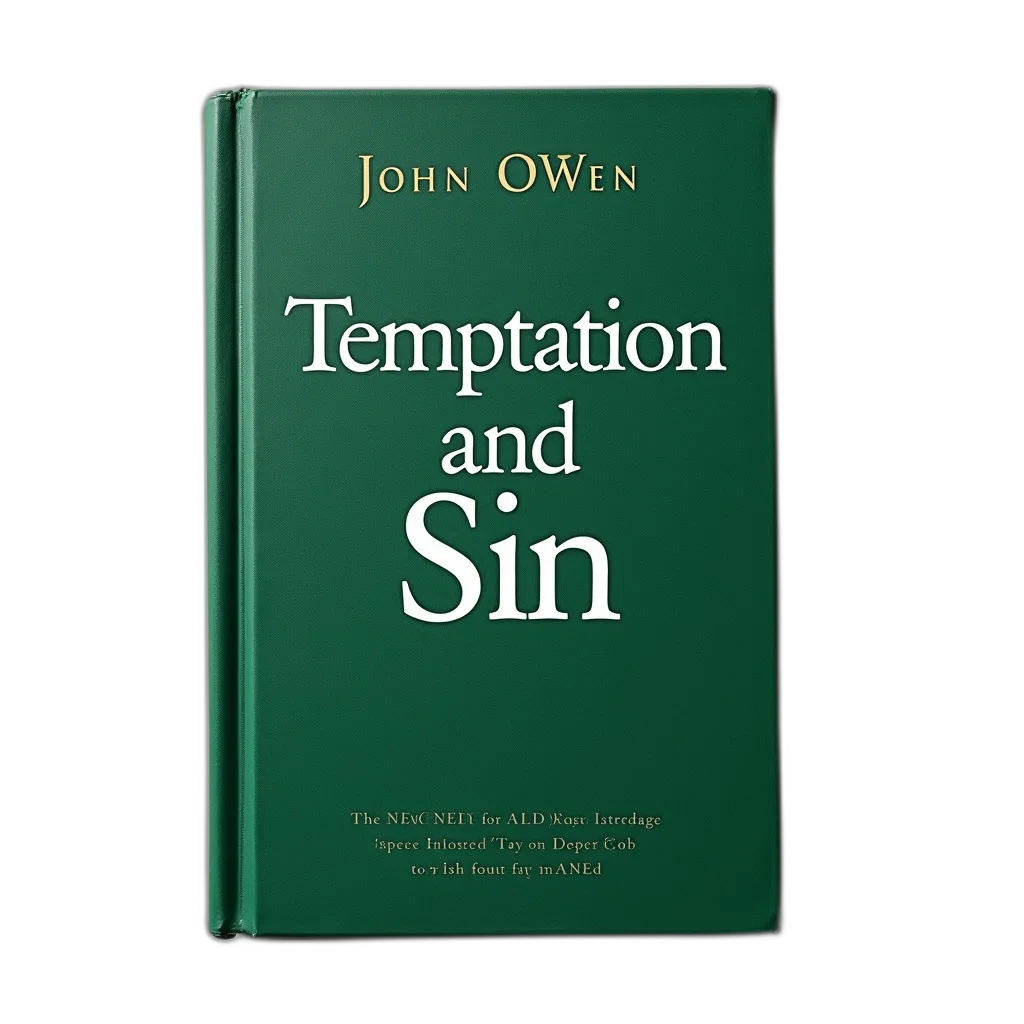 cover, john, owen, book, temptation, sin, green, background transparent PNG cut-out