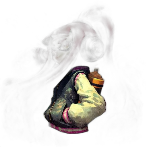 mask, face, weapon, jacket, concept art, photorealistic, fantasy art, watercolor transparent PNG cut-out