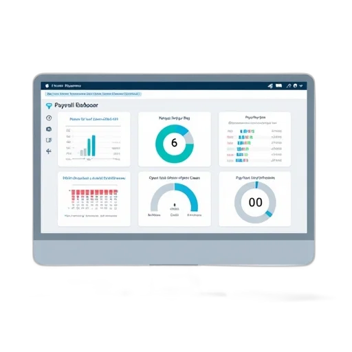 computer, screen, displaying, payroll, system, various, sections, data transparent PNG cut-out
