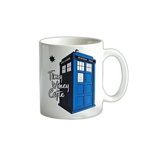 robot, 3d render, comic book art, outer space, white, coffee, mug, blue transparent PNG cut-out