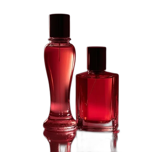 bottle, 3d render, photorealistic, red, aura, mugler, women, thierry transparent PNG cut-out