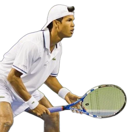 photorealistic, tennis, player, white, holds, racket, court transparent PNG cut-out