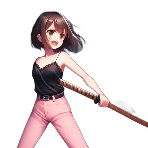 staff, sword, weapon, umbrella, anime, concept art, pixel art, fantasy art transparent PNG cut-out