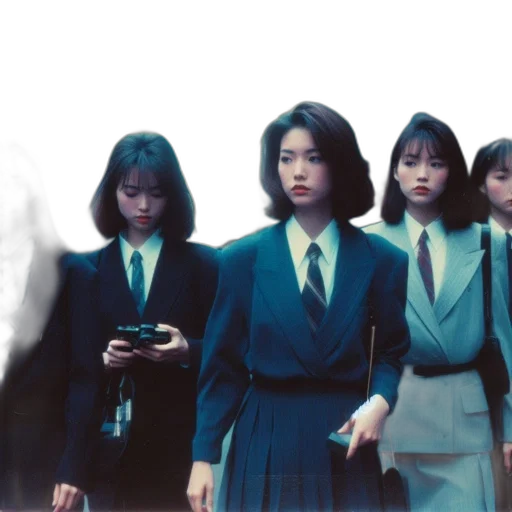 concept art, vaporwave, photorealistic, underwater, city street, group, young, women transparent PNG cut-out