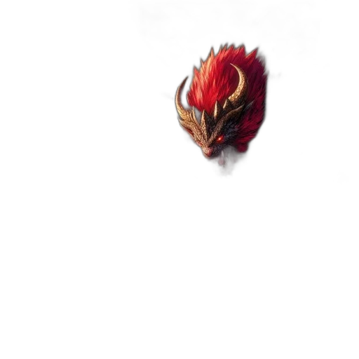 mask, dragon, face, creature, pixel art, concept art, fantasy art, 3d render transparent PNG cut-out
