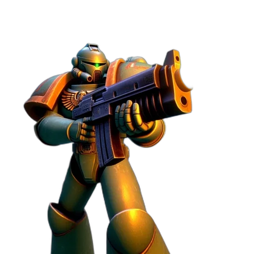 robot, weapon, staff, 3d render, concept art, pixel art, outer space, futuristic transparent PNG cut-out