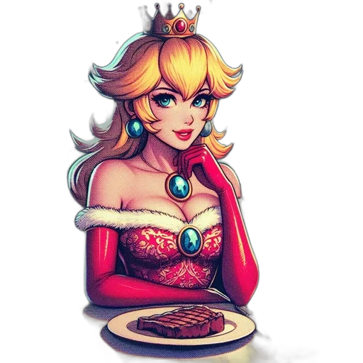 crown, food, dress, jewelry, pixel art, fantasy art, concept art, comic book art transparent PNG cut-out