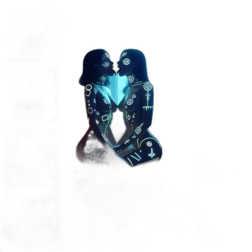 jewelry, crown, robot, 3d render, concept art, pixel art, fantasy art, blue transparent PNG cut-out