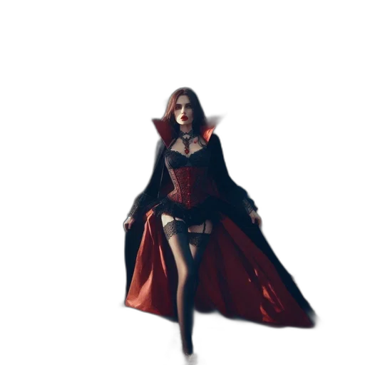 dress, crown, jacket, concept art, fantasy art, comic book art, 3d render, red transparent PNG cut-out