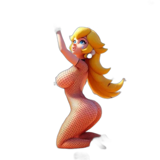 dress, robot, hair, creature, pixel art, 3d render, concept art, cartoon transparent PNG cut-out