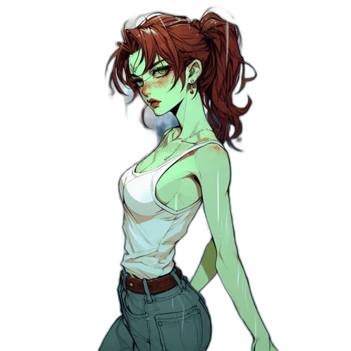 staff, creature, concept art, pixel art, fantasy art, comic book art, green, neon transparent PNG cut-out