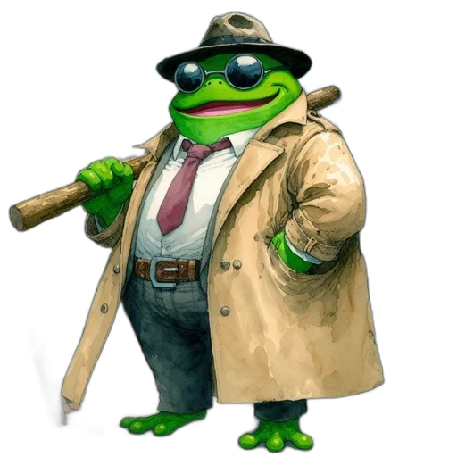 staff, animal, jacket, hat, concept art, pixel art, photorealistic, 3d render transparent PNG cut-out