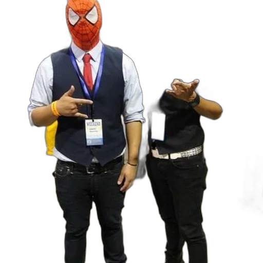 mask, staff, jacket, concept art, 3d render, two, men, dressed transparent PNG cut-out