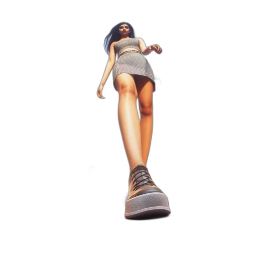 shoes, 3d render, concept art, photorealistic, urban, scene, shows, crowded transparent PNG cut-out