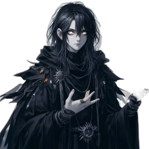 staff, mask, fantasy art, concept art, pixel art, anime, dark, monochrome transparent PNG cut-out