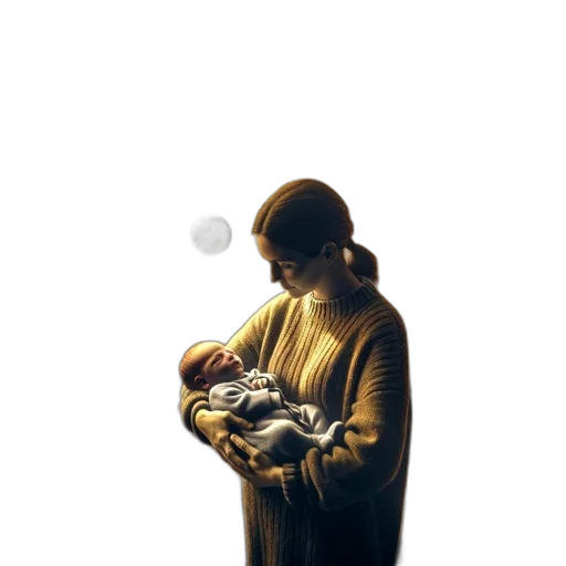photorealistic, pixel art, concept art, inside, cozy, nursery, woman, cradles transparent PNG cut-out