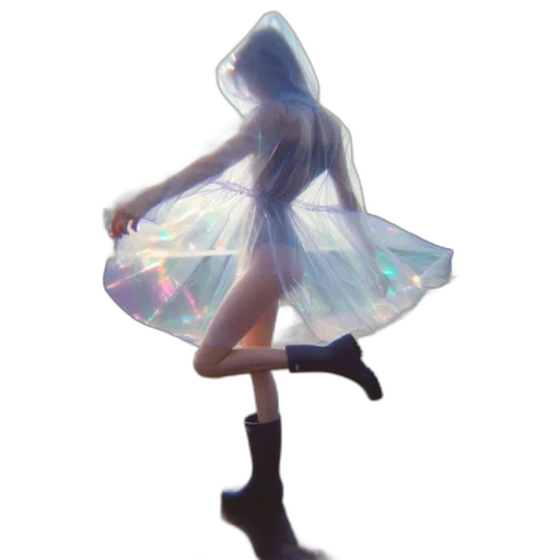dress, umbrella, mask, robot, concept art, 3d render, fantasy art, pixel art transparent PNG cut-out