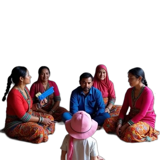 staff, hat, group, women, wearing, colorful, traditional, attire transparent PNG cut-out