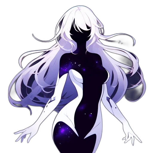 robot, dress, creature, hair, concept art, anime, pixel art, fantasy art transparent PNG cut-out