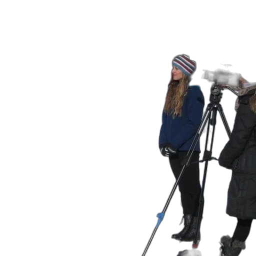 staff, hat, 3d render, snow, man, red, jacket, being transparent PNG cut-out