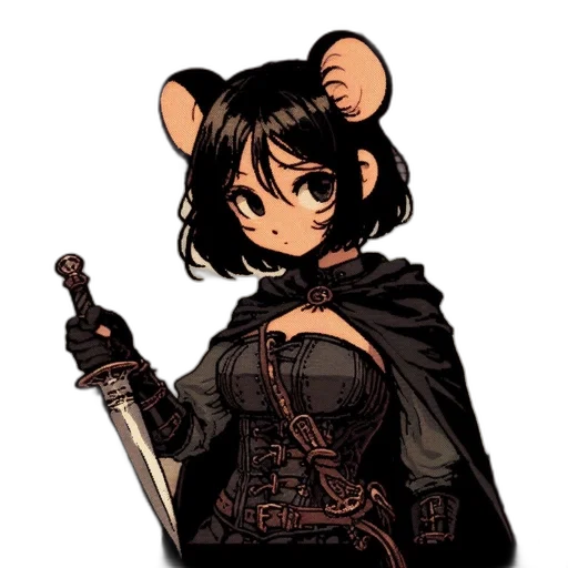 staff, weapon, jacket, animal, concept art, pixel art, fantasy art, anime transparent PNG cut-out