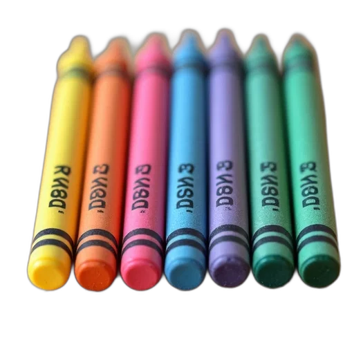3d render, photorealistic, pastel, colorful, neon, blue, set, crayons transparent PNG cut-out