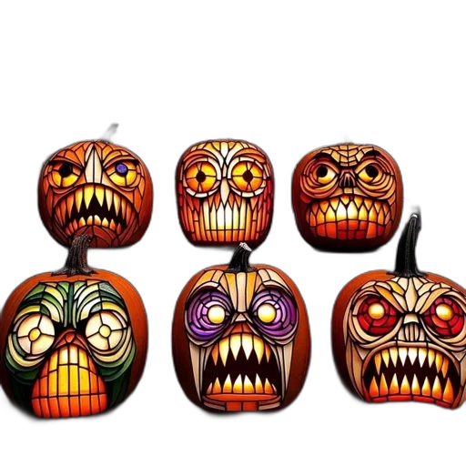 mask, concept art, 3d render, photorealistic, fantasy art, intricately, carved, pumpkins transparent PNG cut-out