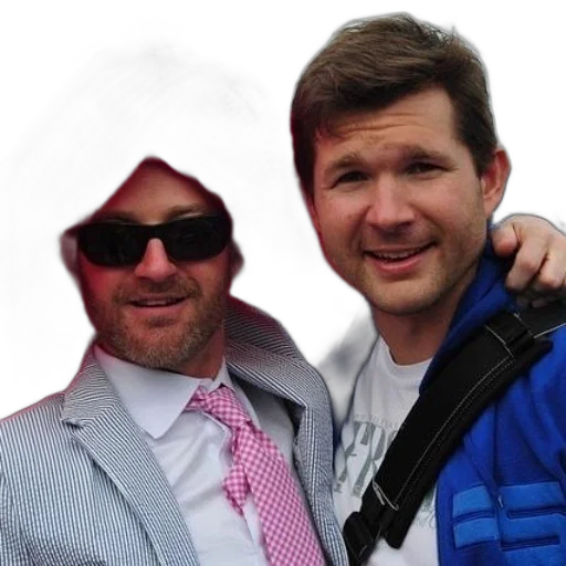 jacket, staff, two, men, pose, picture, one, wearing transparent PNG cut-out