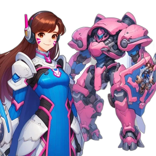 weapon, robot, staff, face, concept art, vaporwave, anime, fantasy art transparent PNG cut-out