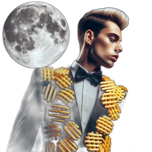 jacket, jewelry, concept art, fantasy art, photorealistic, pixel art, outer space, golden transparent PNG cut-out
