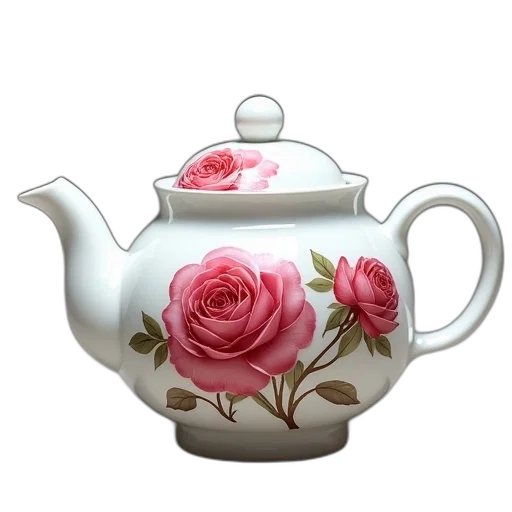 photorealistic, 3d render, oil painting, teapot transparent PNG cut-out