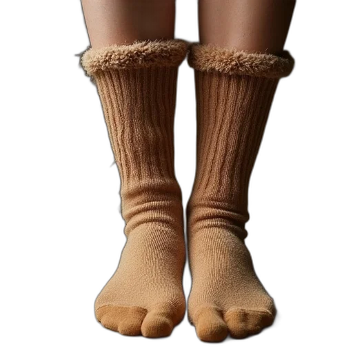 shoes, dress, 3d render, earth tones, two, socks, camel, wool transparent PNG cut-out