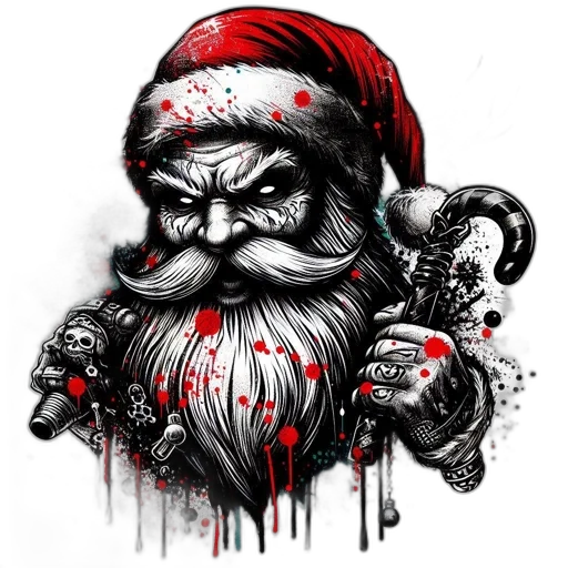concept art, fantasy art, comic book art, photorealistic, santa, claus, illustrated, stern transparent PNG cut-out
