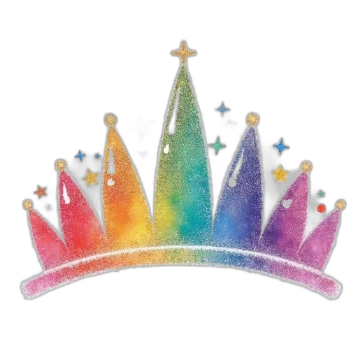 crown, jewelry, staff, hat, watercolor, pastel, colorful, sparkly transparent PNG cut-out