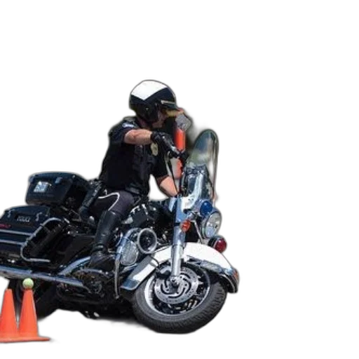 police, officer, motorcycle, navigating transparent PNG cut-out