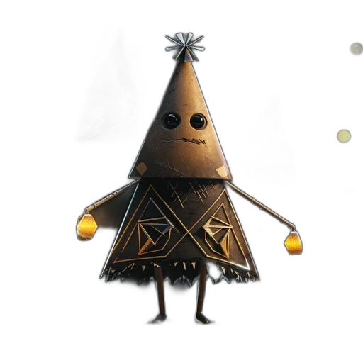 staff, hat, robot, dress, concept art, 3d render, fantasy art, pixel art transparent PNG cut-out