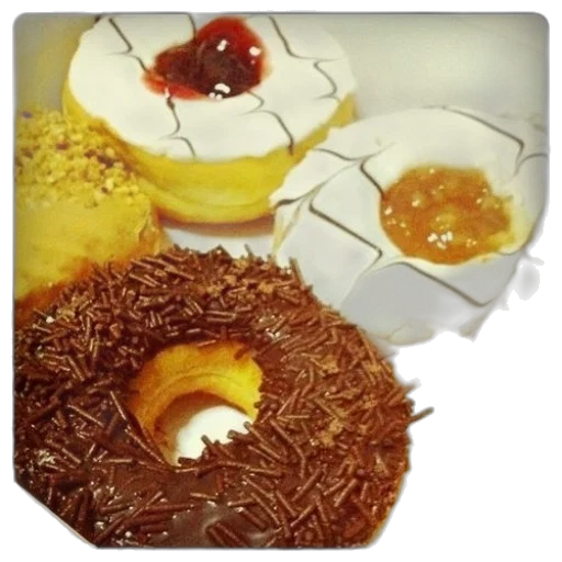 food, crown, photorealistic, box, assorted, donuts, one, chocolate transparent PNG cut-out