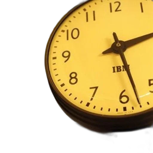 3d render, close-up, ibm, clock, showing, time transparent PNG cut-out