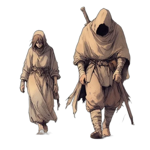 staff, mask, concept art, fantasy art, comic book art, pixel art, earth tones, monochrome transparent PNG cut-out