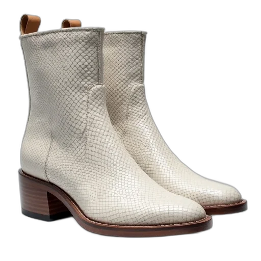 shoes, chelsea, python, ankle, boots, white transparent PNG cut-out